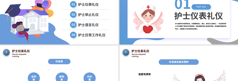 2023护士服务规范与礼仪培训PPT卡通医院护士服务规范与礼仪培训课件模板