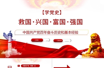 中国共产党百年奋斗史PPT免费