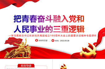 纪念中国共青团成立100周年ppt免费下载