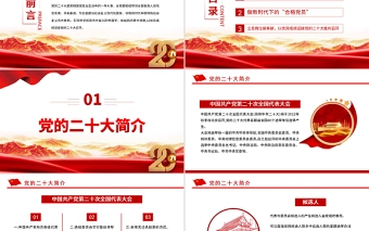 2022永远跟党走奋进新征程PPT党建风喜迎中国共产党二十次全国代表大会胜利召开专题党课