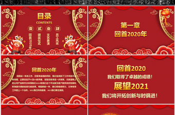 2021牛年中式古典新春开门红启动会企业年会颁奖典礼PPT模板