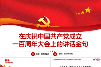 中国共产党成立100周年 讲话 ppt 含讲稿