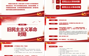 2021中国近代史时间轴PPT极简风七一建党节建党100周年专题党课PPT模板
