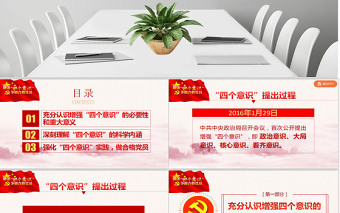 中国四个意识党建PPT模板