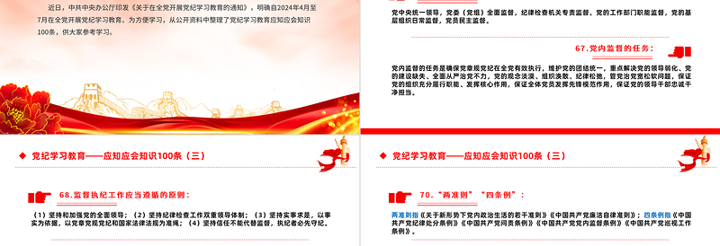 2024党纪学习教育应知应会知识100条(三)PPT课件