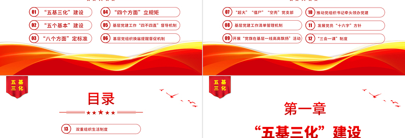 2022五基三化PPT红色简洁基层党建五基三化建设应知应会党员学习教育专题课件