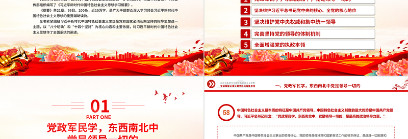 中国共产党领导是中国特色社会主义最本质的特征精美大气习近平新时代中国特色社会主义思想学习纲要系列党课课件之七