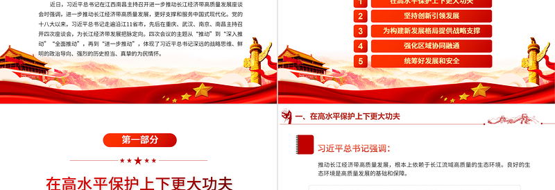 精美简洁进一步推动长江经济带高质量发展主题PPT课件