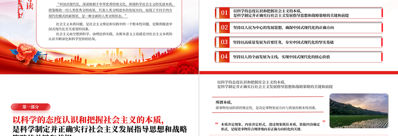 2023中国式现代化体现科学社会主义的先进本质PPT大气精美风党员干部学习教育专题党课课件