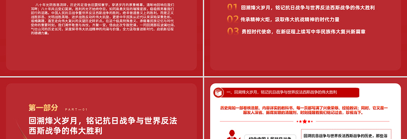 1945-2025纪念中国人民抗日战争暨世界反法西斯战争胜利80周年PPT党课