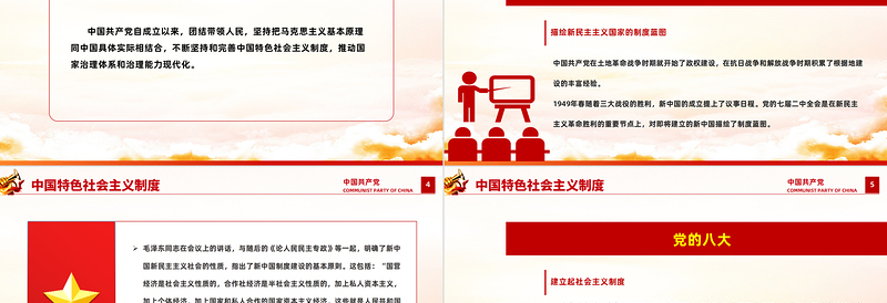 红色简洁中国共产党制度探索的几个里程碑学党史党课课件