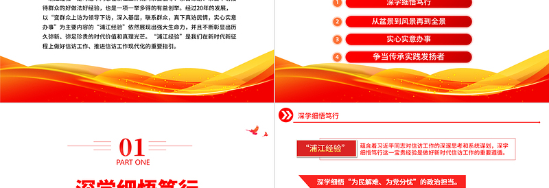 2023“浦江经验”的真理力量与实践伟力PPT红色大气新时代信访工作专题课件