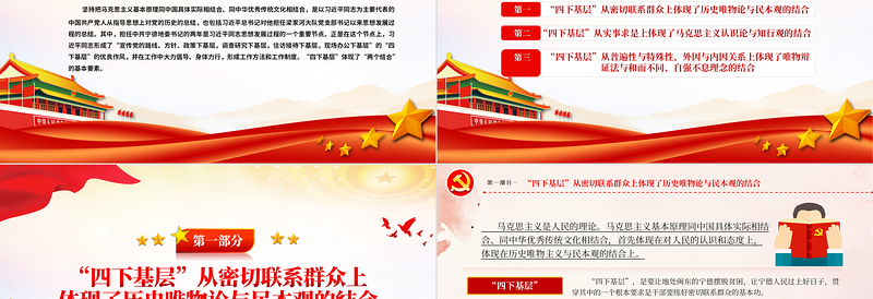 弘扬践行四下基层光荣传统优良作风提升干事创业服务群众的能力和本领党课PPT课件