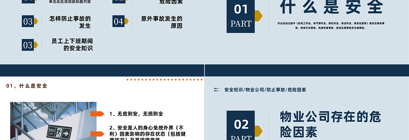 2023物业员工安全知识PPT简约商务风物业行业安全生产培训专题课件模板下载