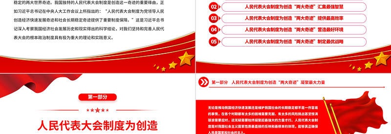 2023人民代表大会制度是中国创造“两大奇迹”的重要保障PPT大气精美风党员干部学习教育专题党课课件