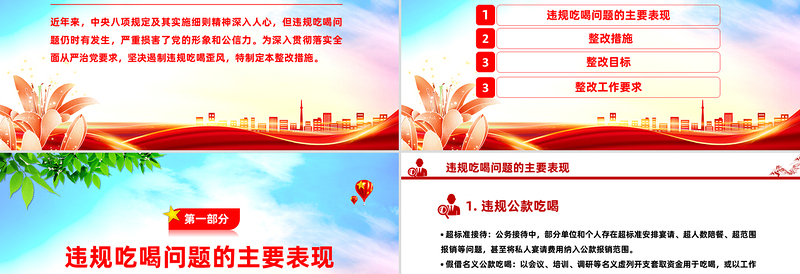 2025关于违规吃喝问题的整改措施PPT全面从严治党党课