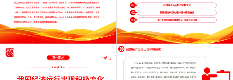 2023坚定做好经济工作的信心PPT红色精美风学习参加十四届全国人大一次会议江苏代表团审议重要讲话主题党课课件模板