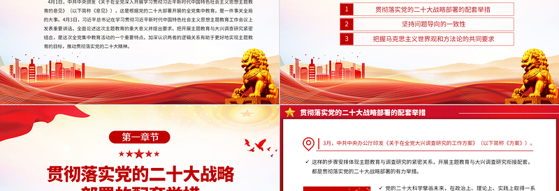 2023开展主题教育与大兴调查研究的逻辑关系PPT大气精美风党员干部学习教育专题党课课件