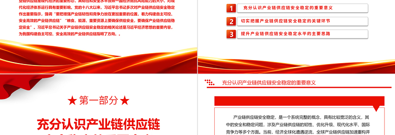 2023着力提升产业链供应链韧性和安全水平ppt精美简洁风为我国构建自主可控、安全高效的产业链供应链指明方向党组织党员学习党课课件