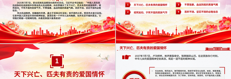 2025弘扬伟大抗战精神汇聚民族复兴力量PPT全民族抗战爆发88周年纪念日课件下载