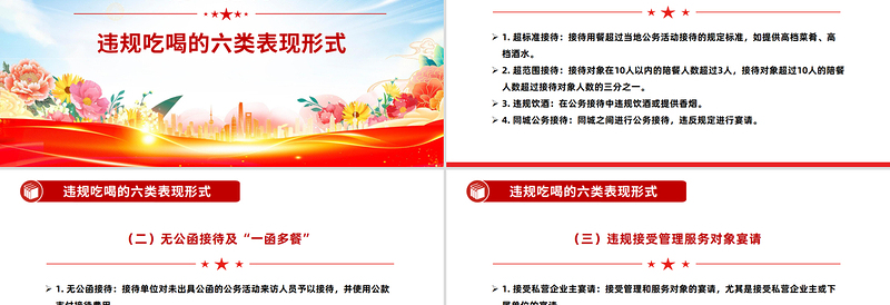党政风体制内违规吃喝超标接待的六类表现形式及自纠建议PPT课件