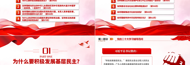 2023党二十大报告学习辅导百问(第54—61问)关于中国式现代化PPT大气精美风党员干部学习教育专题党课课件模板