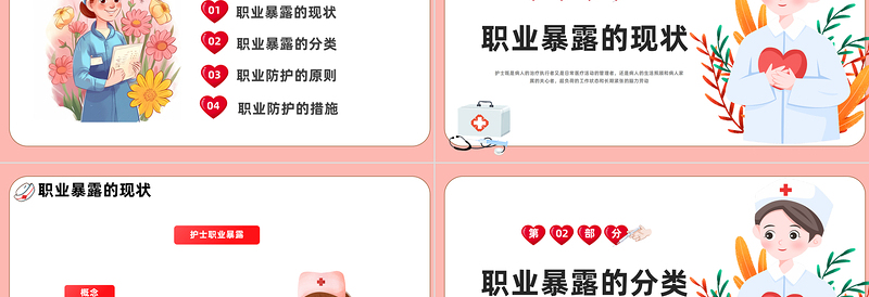 2023护士职业安全防护PPT卡通风医护人员安全防护培训课件模板下载
