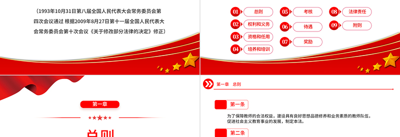 2023中华人民共和国教师法PPT简洁实用建设具有良好思想品德修养和业务素质的教师队伍课件