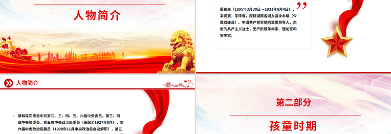 纪念革命先驱蔡和森PPT党史中的青年榜样系列课件