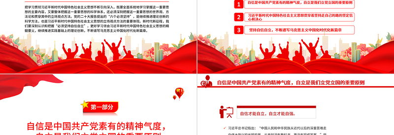 2023深刻把握必须坚持自信自立这一立场观点方法PPT大气精美风认真学习宣传贯彻党的二十大精神专题党课课件