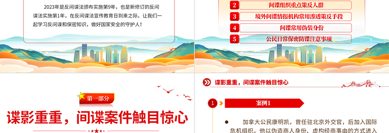 反间谍和保密知识PPT红色大气反间谍法宣传教育日维护国家安全课件下载