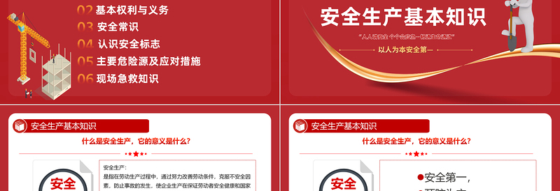 2024安全生产应急科普知识大全PPT大气实用以人为本安全第—安全科普课件