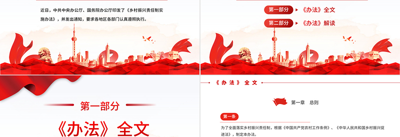 2022乡村振兴责任制实施办法PPT简约党政风学习解读《乡村振兴责任制实施办法》专题课件