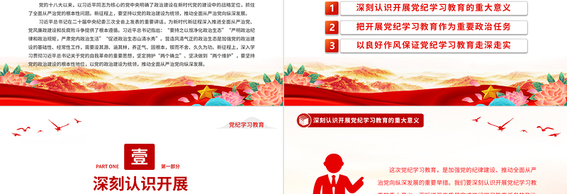 开展高质量党纪学习教育PPT红色大气2024年党纪学习教育专题课件