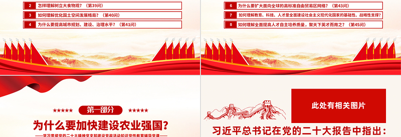 2023大会报告辅导百问(第38—45问)关于中国式现代化PPT大气精美风党员干部学习教育专题党课课件模板