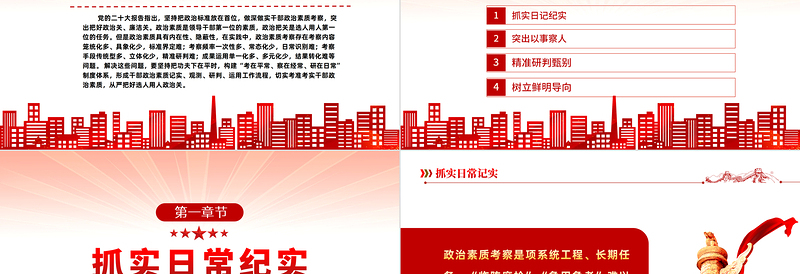 2022考准考实干部政治素质PPT红色党建风基层党委党支部干部学习教育专题党课课件模板