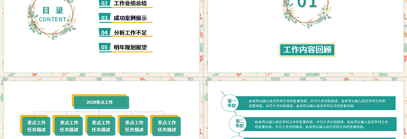 2023淡雅小清新工作总结工作汇报PPT模板