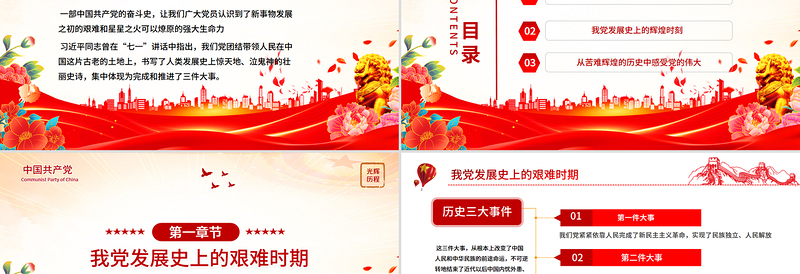 中国共产党的光辉历程PPT建党104周年党史学习教育党课课件下载
