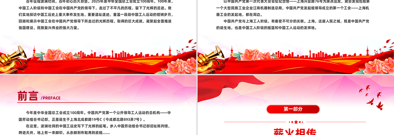 2025年中华全国总工会成立100周年PPT课件