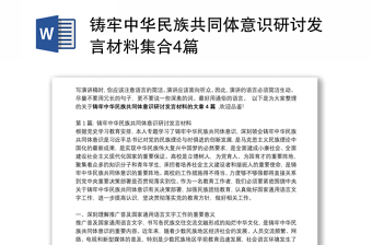 铸牢中华民族共同体意识研讨发言材料集合4篇