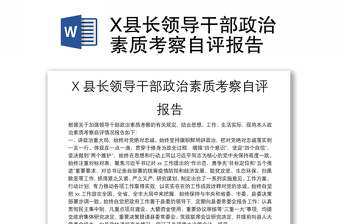 X县长领导干部政治素质考察自评报告