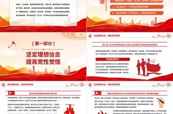 2022努力做守纪律和规矩的新时代合格党员PPT红色党政风党支部党员干部党史学习教育专题党建党课课件模板下载