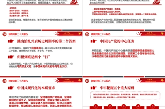 2022速览二十大报告PPT红色简洁大气中国共产党第二十次全国代表大会报告精神要点学习党课课件