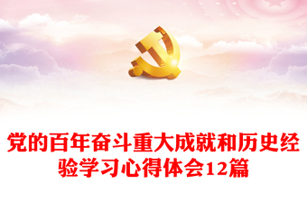 中共中央关于党的百年奋斗重大成就和历史经验决议研讨材料