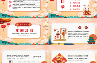 2023春节习俗PPT传统节日之春节习俗介绍课件模板下载
