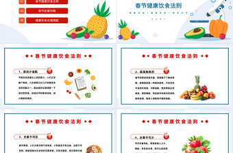 2023春节健康饮食PPT春节健康饮食知识介绍课件模板