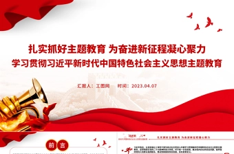 2023扎实抓好主题教育为奋进新征程凝心聚力PPT习近平新时代中国特色社会主义思想主题教育党课课件