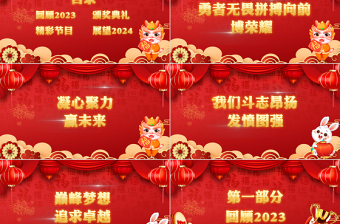 红色中国风龙年企业优秀员工颁奖典礼PPT年终总结模板