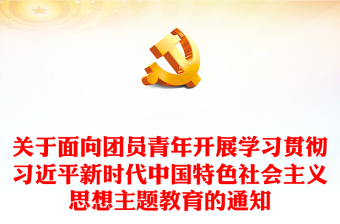 团员主题教育PPT红色简洁关于面向团员青年开展学习贯彻习近平新时代中国特色社会主义思想主题教育的通知
(讲稿)