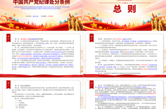 新旧对照《中国共产党纪律处分条例》PPT精美简洁纪律处分条例全文课件